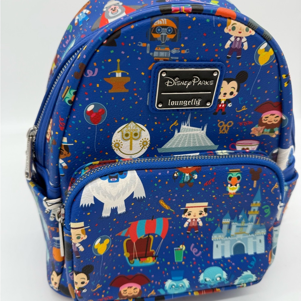 Disney Parks Exclusive Loungefly Hard Tag Blue Backpack Chibi Characters - Picture 3 of 10